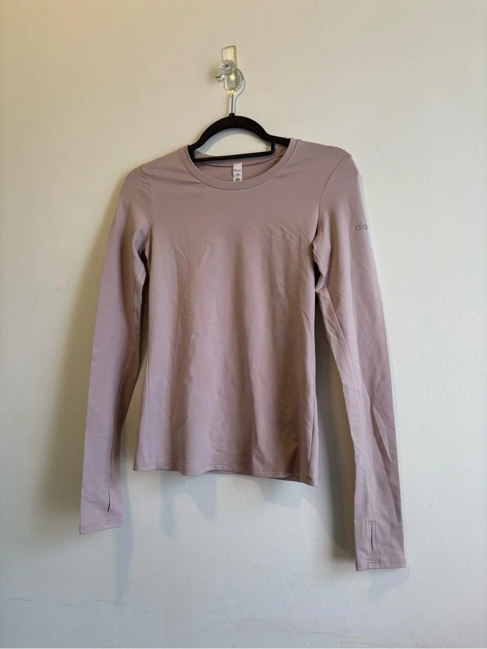 ALO Yoga Long Sleeve Crew Neck Top in Dusty Mauve
